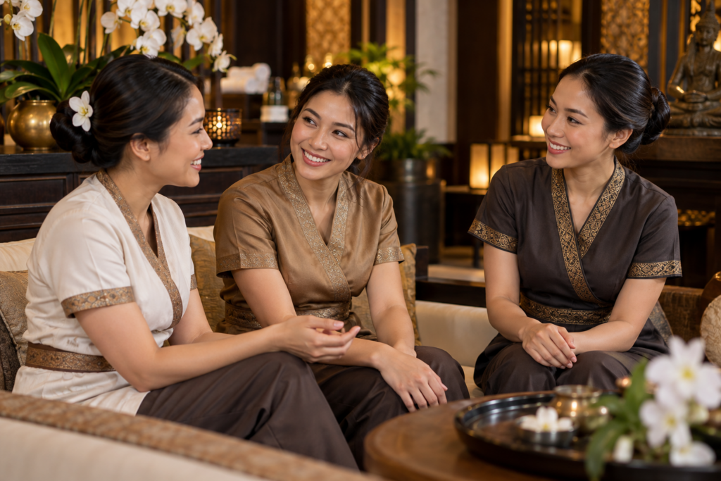 ภาพประกอบการทำงานร่วมกัน / Spa teamwork illustration
