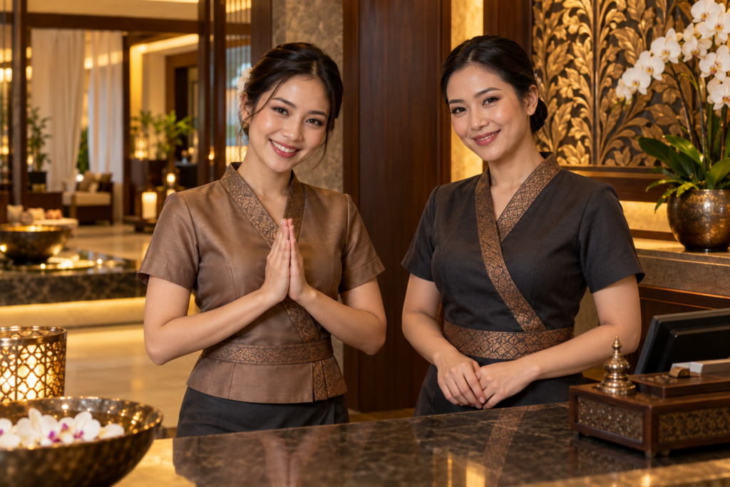ภาพประกอบทีมงานสปาไทย / Thai spa team illustration